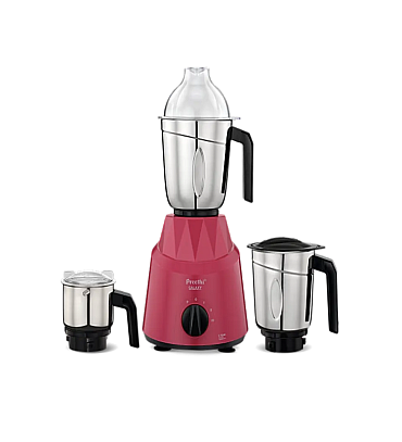 Preethi Galaxy Mixer Grinder 750 Watt with 3 Jars, 5 Yr Motor Warranty (Pink)